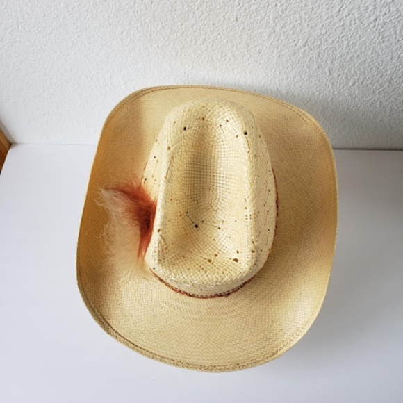 Vintage Vestern Stevens natural straw western hat - Picture 4 of 8